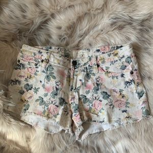 floral jean shorts
